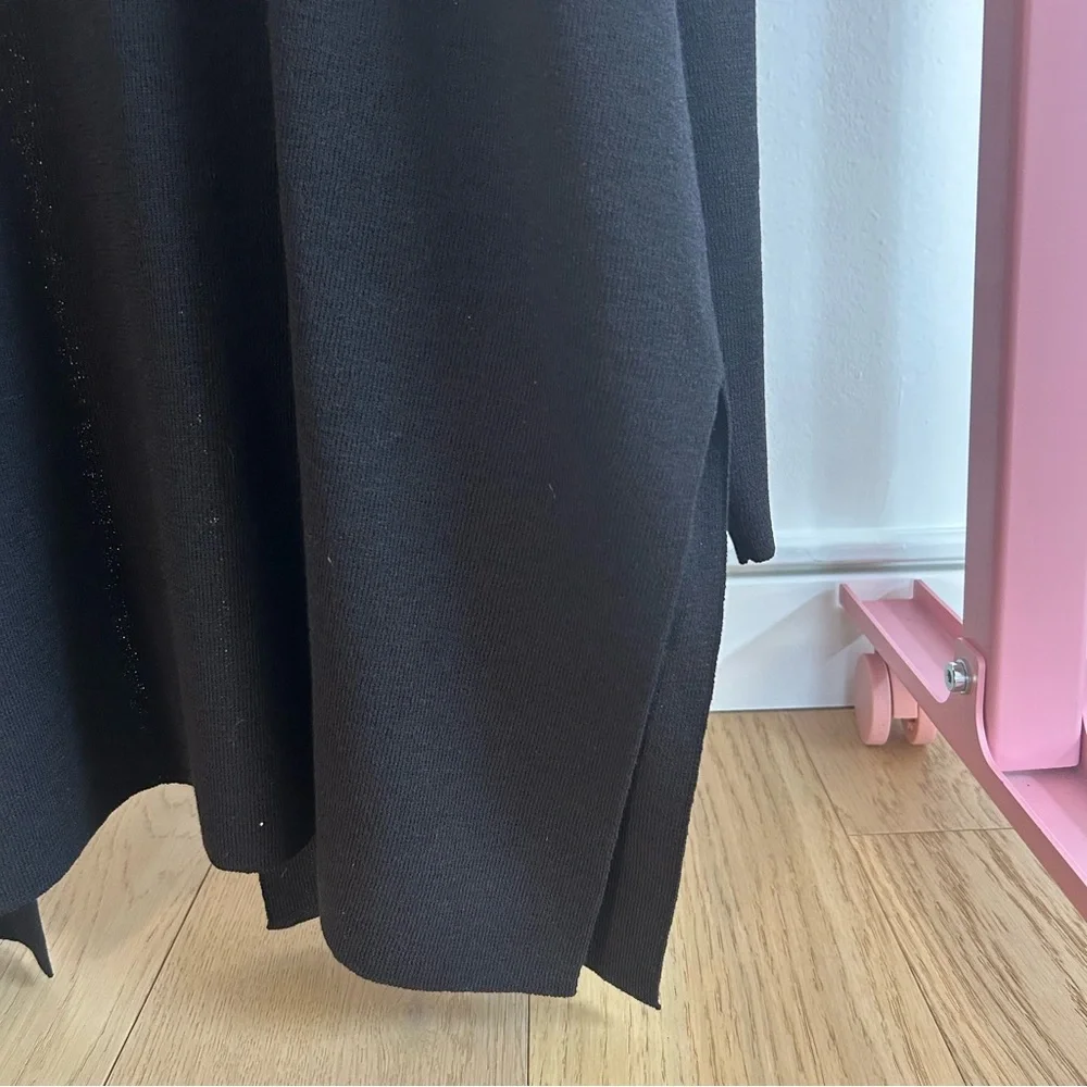 Eileen Fisher Black Open-Front Long Cardigan - Picture 4 of 6